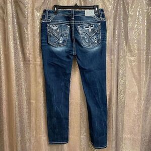 Miss Me Rhinestone Western Curvy Skinny Jeans, Size 12/30